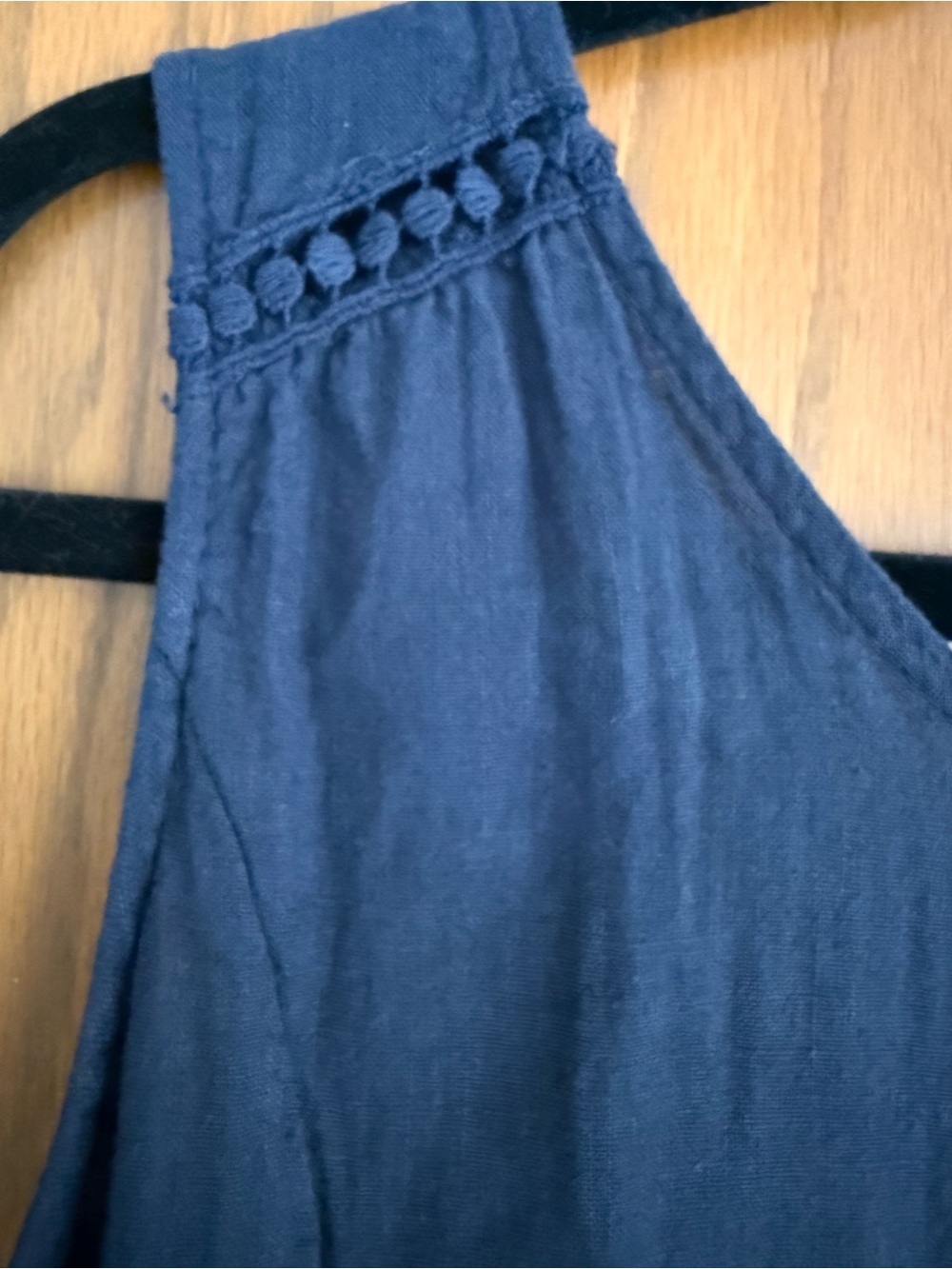 Terzo Millennio Made in Italy Navy Linen Blend Sleeveless Ruffle Hem Dress XL - Picture 4 of 6